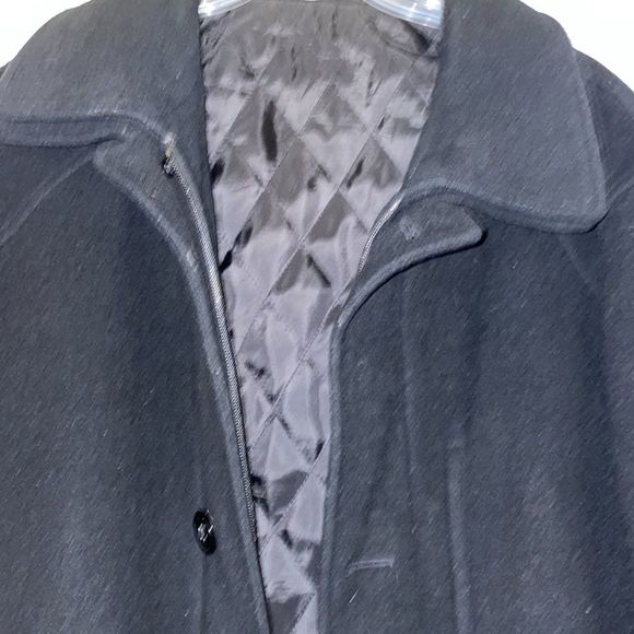 Ralph Lauren Cashmere Blend Black Wool Coat Jacket Size 40R Regular 40 - Picture 3 of 7